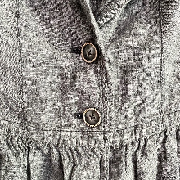 Free People Gray Ruffle Blazer Jacket Small - Picture 7 of 14